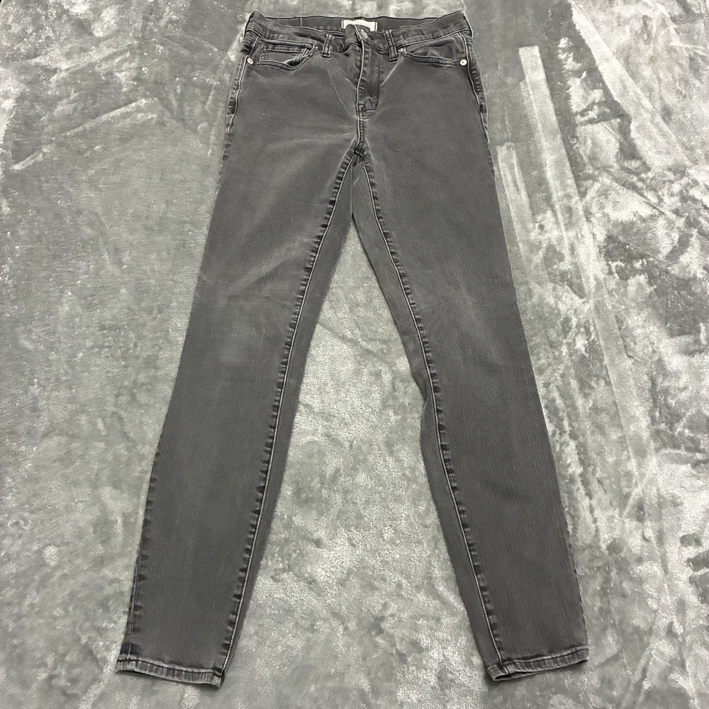 Madewell High Riser Skinny Skinny Jeans Womens 28 Black Faded‎ Stretch Denim